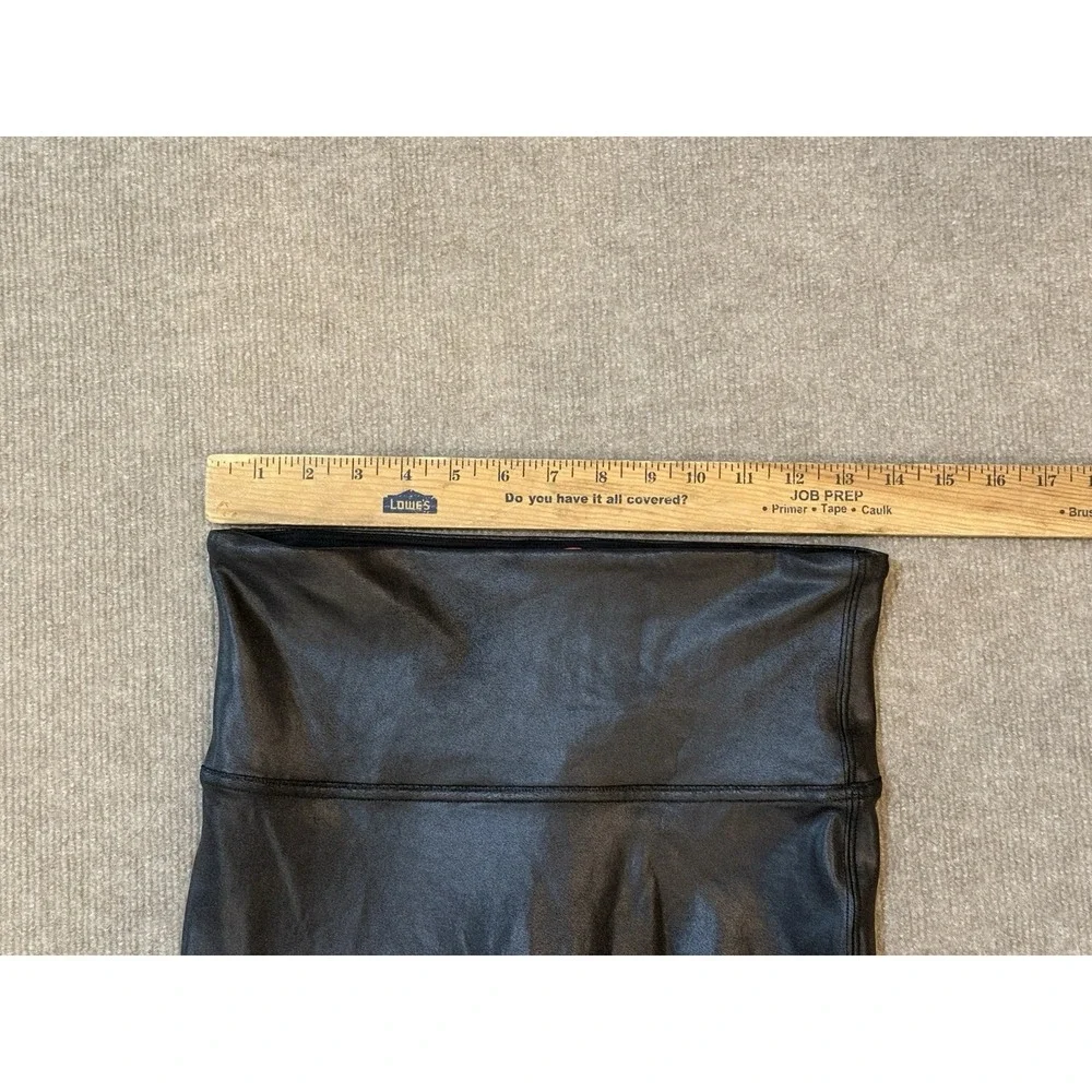Spanx By Sara Blakely Leggings Womens Large Black Faux Leather Shaping Skinny